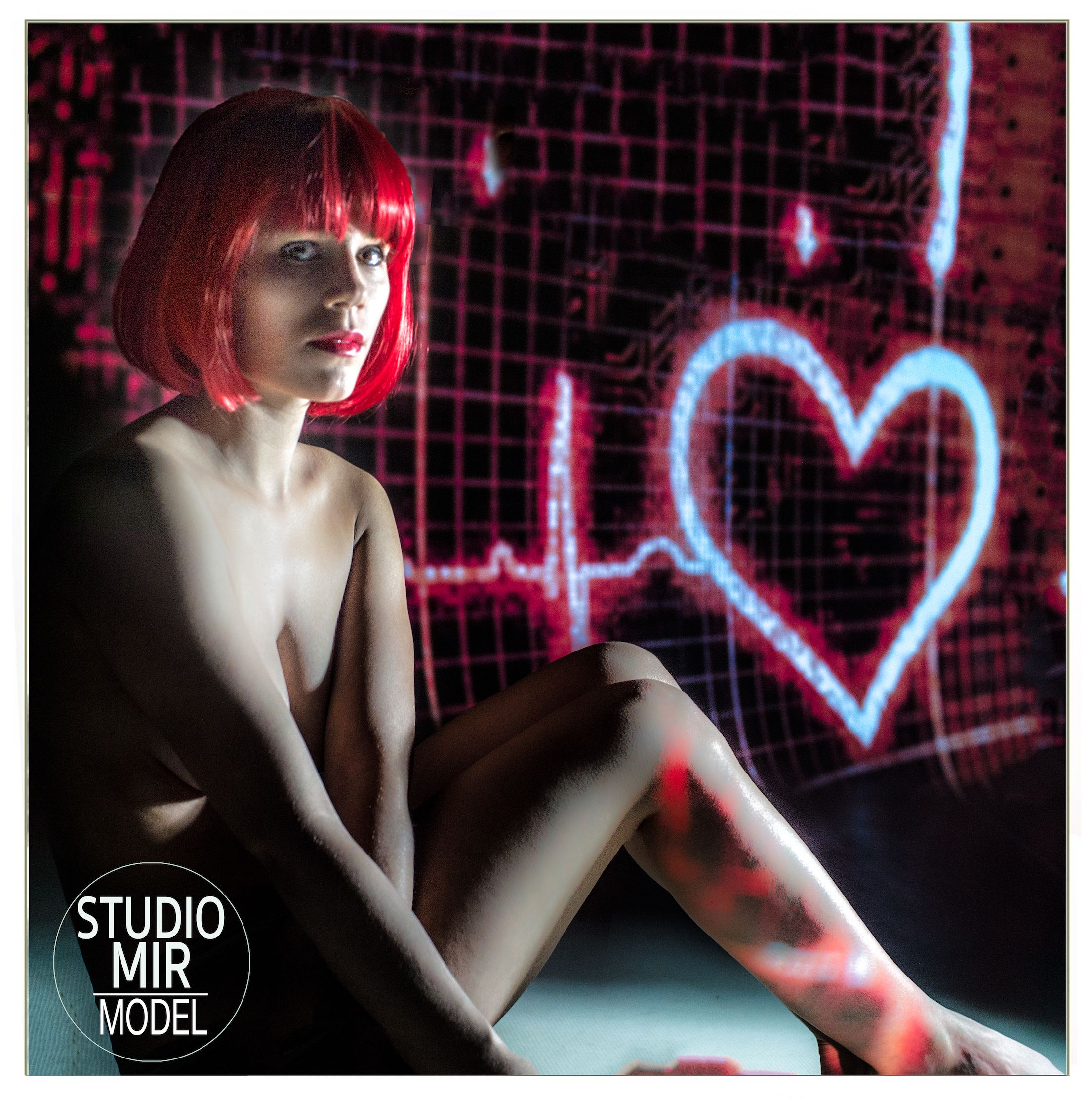 Projection de cercles sur le corps en studio photo dans le Val de Marne