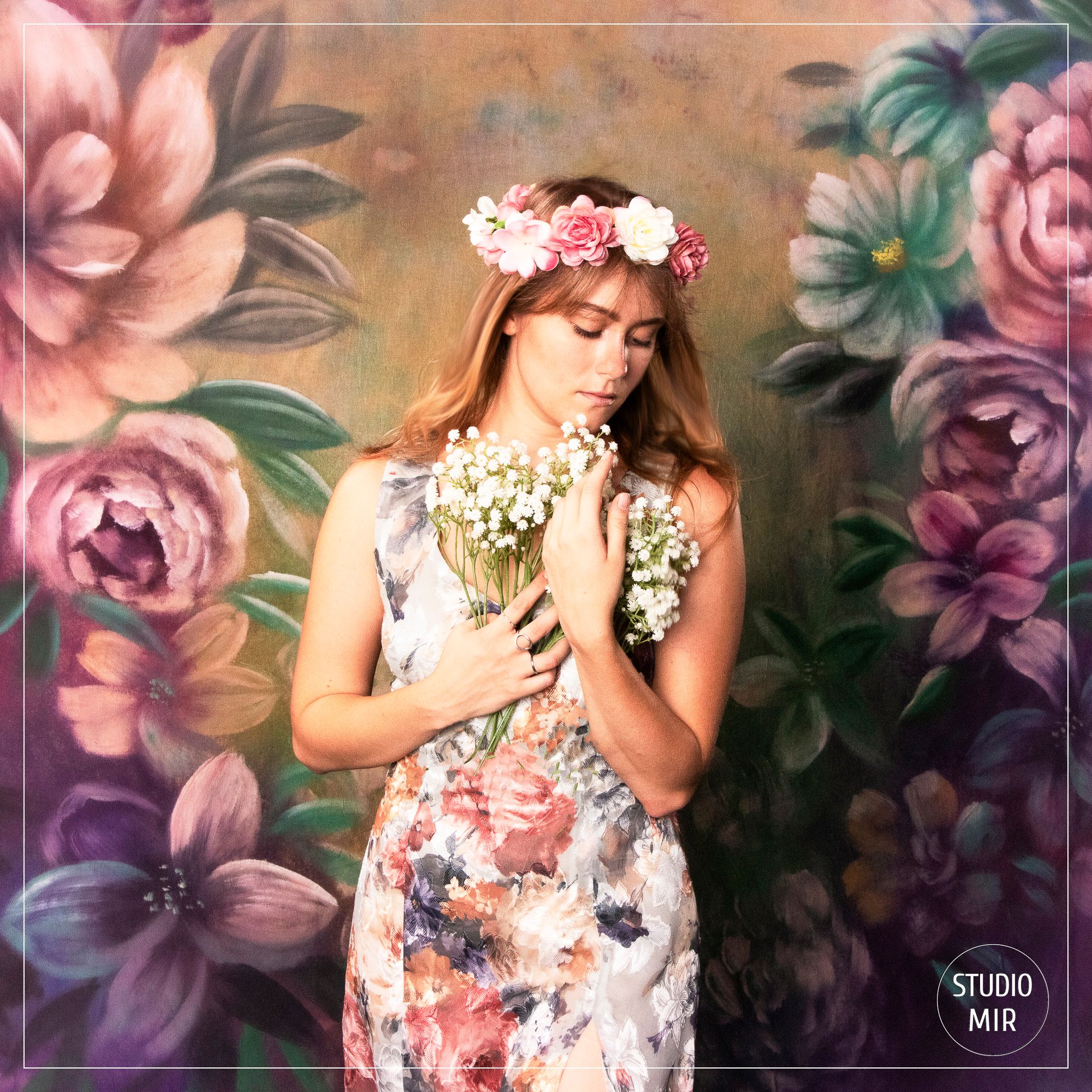 Séance photo en studio avec des fleurs en région parisienne