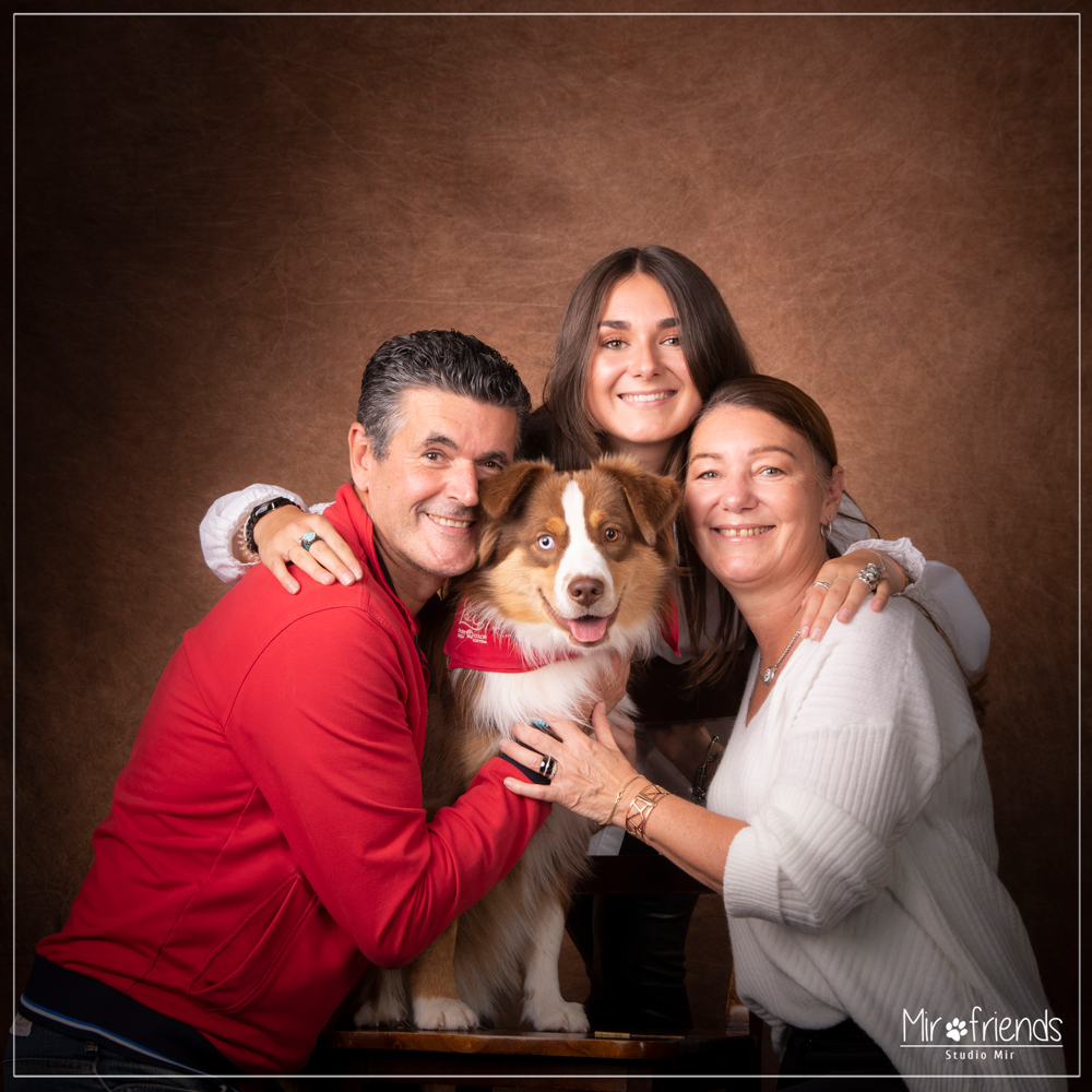 Séance photo en famille avec chien dans le 94